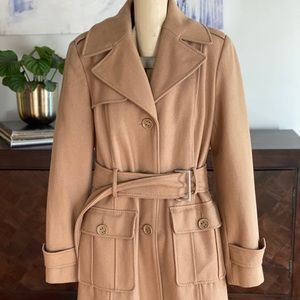 Sz6 Kenneth Cole Reaction Belted Tan Coat